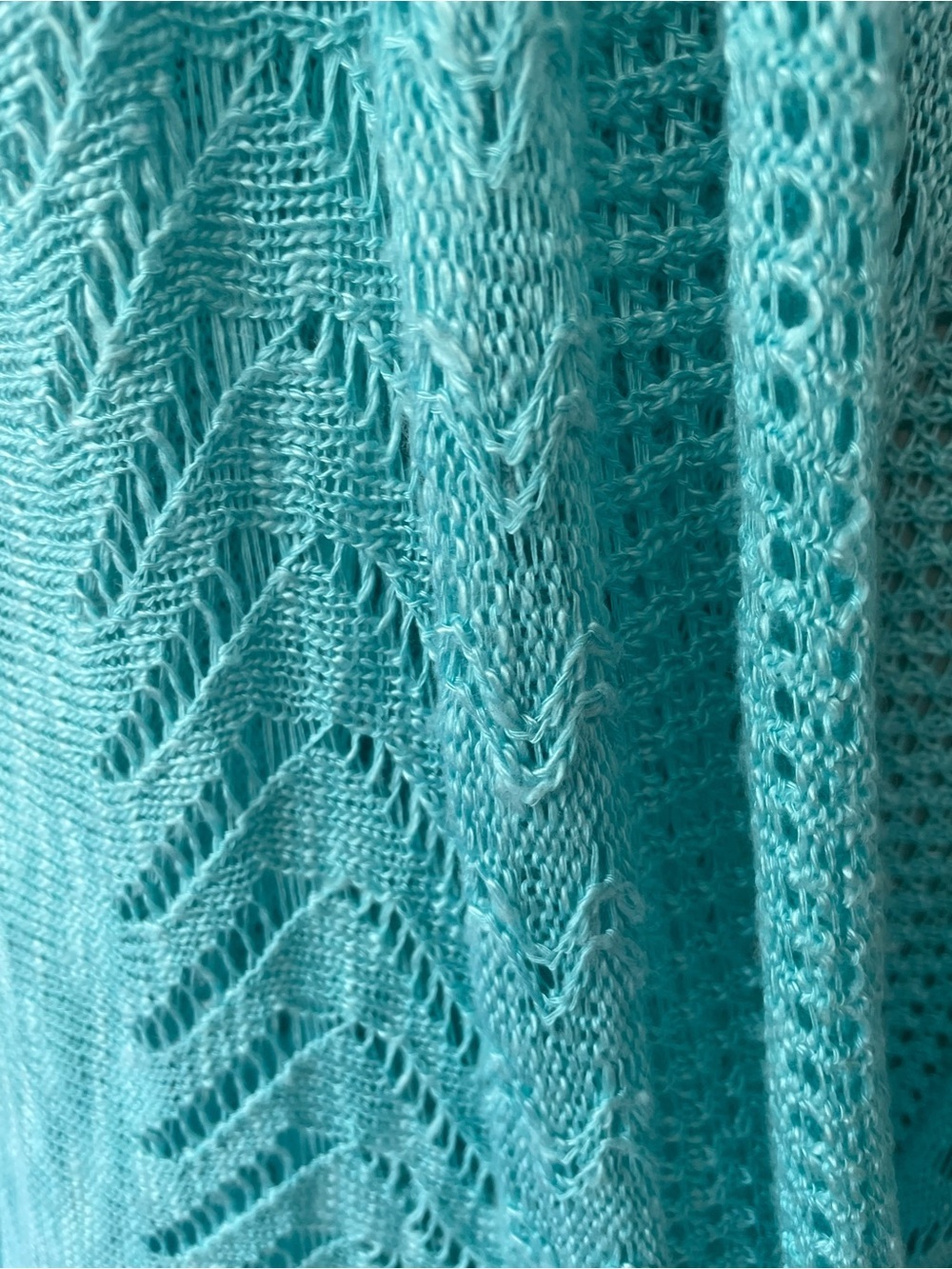 Maurices turquoise open-knit short-sleeve duster/cardigan Size 1 - Picture 8 of 9